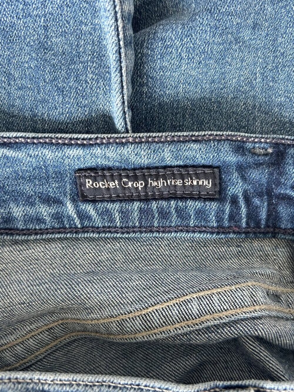 Citizens of Humanity Rocket Crop High Rise Skinny Jeans 28 Side Stripe Contrast - Picture 8 of 12